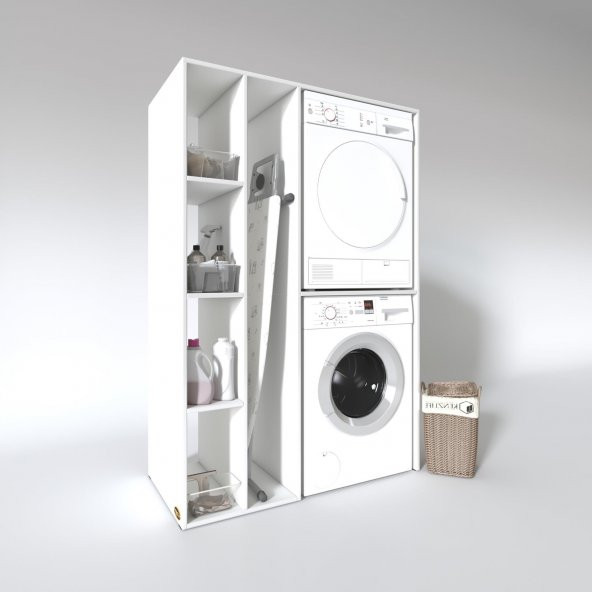 Kenzlife Çamaşır-Kurutma Makinesi Dolabı Alyusha Sol Byz 180X120x60 Banyo Kapaksız Arkalıksız - 2