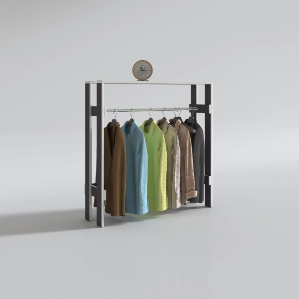 Kenzlife giysi dolabı casim 100*100*25 gri askılık ayakkabılık - Resim 2