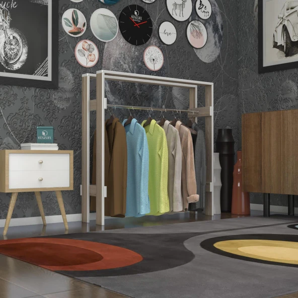 Kenzlife giysi dolabı casim 100*100*25 crd askılık ayakkabılık ürün görseli