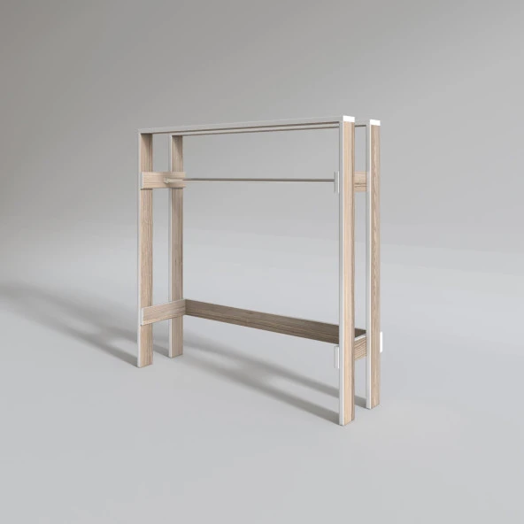 Kenzlife giysi dolabı casim 100*100*25 crd askılık ayakkabılık - Resim 3