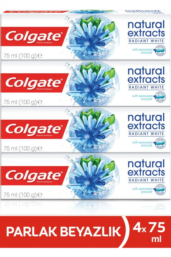 Natural Extracts Deniz Yosunu Tuzu Beyazlatıcı Diş Macunu 75 ml x 4 Adet