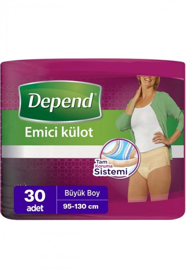 Depend Emici Külot Hasta Bezi Large - Büyük Kadın (30 Adet)