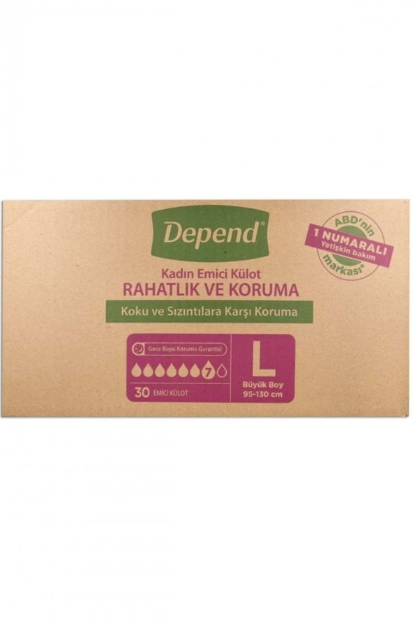 Depend Emici Külot Hasta Bezi Large - Büyük Kadın 180 Adet (6pk*30) - Resim 2