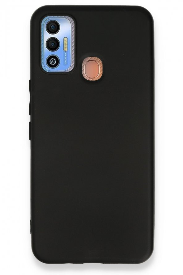 Techno Spark 7T Kılıf Yumuşak Dokulu Silikon  - Siyah