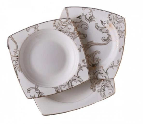 Bernardo Essential Gold 53 Parça Bone China Yemek Takımı - 2