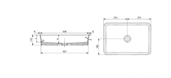 Bocchi Sottile Slim Tezgahüstü Lavabo 55x38 Beyaz 1476-001-0125 - Resim 2