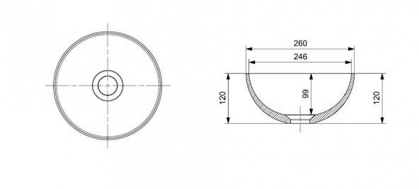Bocchi Sottile SlimLine Mini Lavabo 26 cm P.Beyaz 1471-001-0125 - 2