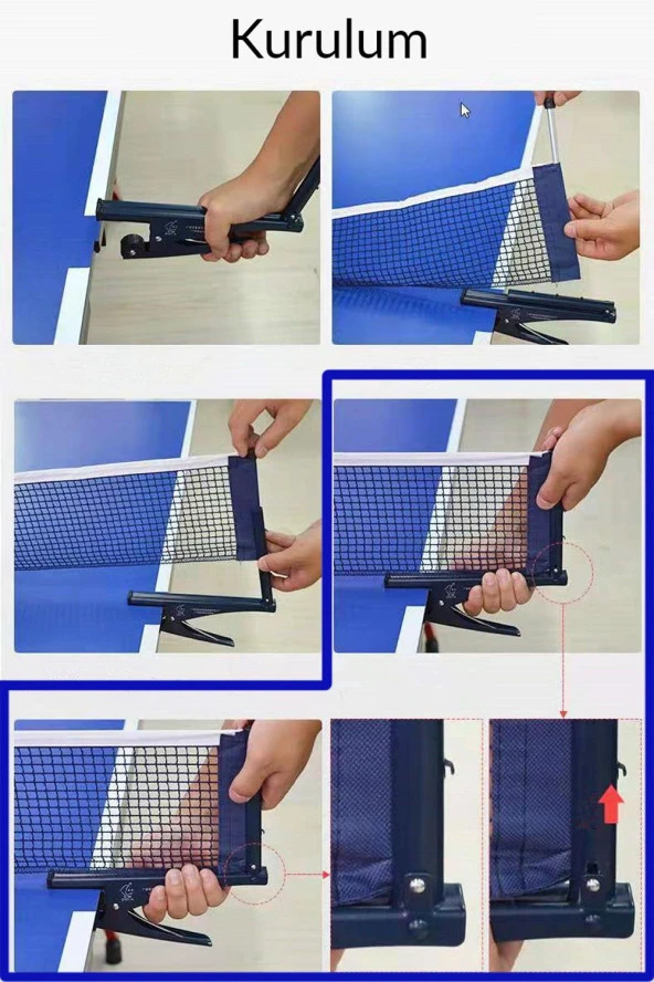 Masa Tenisi Filesi Raket Top Seti 6lı Kelepçe Mekanizmalı Pinpon Masası Ağı - 3