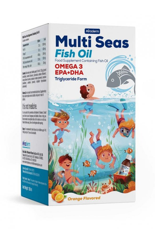 Miraderm Multi Seas Omega 3 Oil Portakal Aromalı 150 Ml