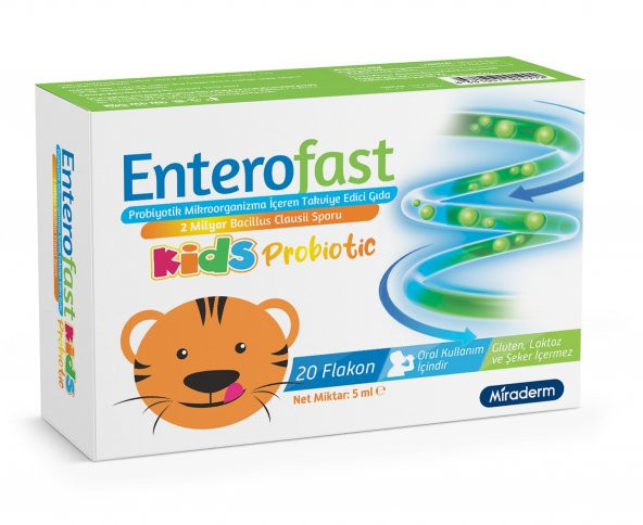 MİRADERM ENTERO FAST MİRADERM ENTEROFAST KİDS PROBİOTİC 20 FLAKON