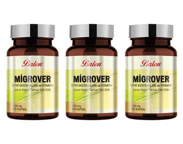 3 Adet Balen Migrover Bitki Ekstraktları ve Vitamin İçeren 720 mg