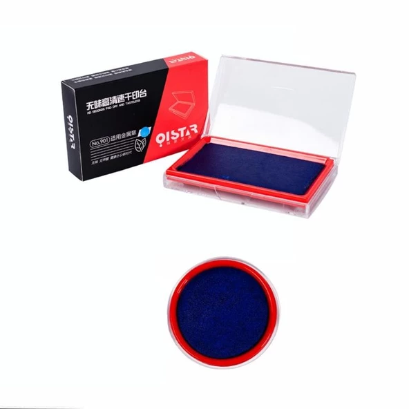 Stampa Mürekkep Baskı Pedi 10cmx7cm Siyah Mavi ve Kırmızı - Resim 3