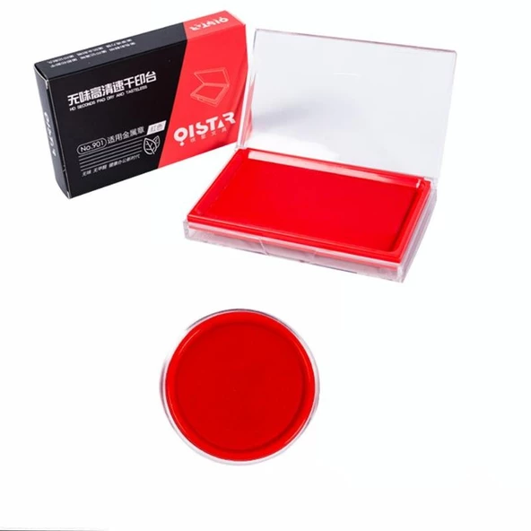 Stampa Mürekkep Baskı Pedi 10cmx7cm Siyah Mavi ve Kırmızı - Resim 5