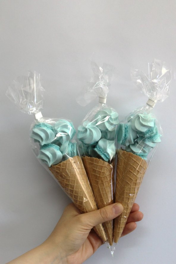 SÜT ÇOCUK Kornet Külah Beze 24 Adet MAVİ - 2