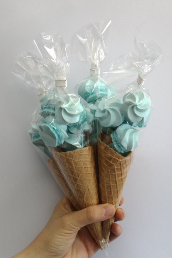 SÜT ÇOCUK Kornet Külah Beze 24 Adet MAVİ - 3