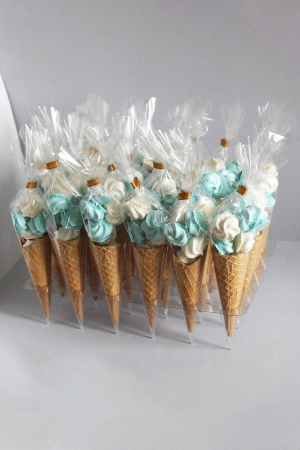 SÜT ÇOCUK Kornet Külah Beze 24 Adet MAVİ - 7