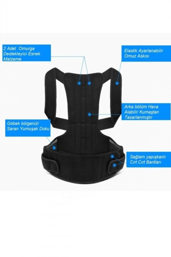 REYNEV Unisex Orjinal Kamburluk Önleyici Spor Dik Duruş Korsesi Bel Omuz Sırt Kemeri Aparatı - 3
