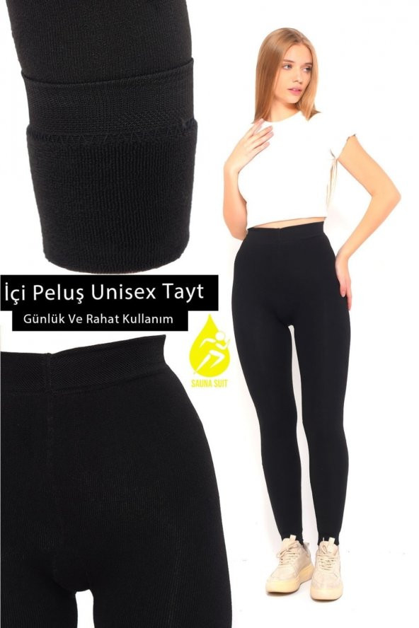 SAUNA SUIT Unisex Terletmeyen Eksra Yüksek Bel Günlük Kullanım Likralı Termal Tayt
