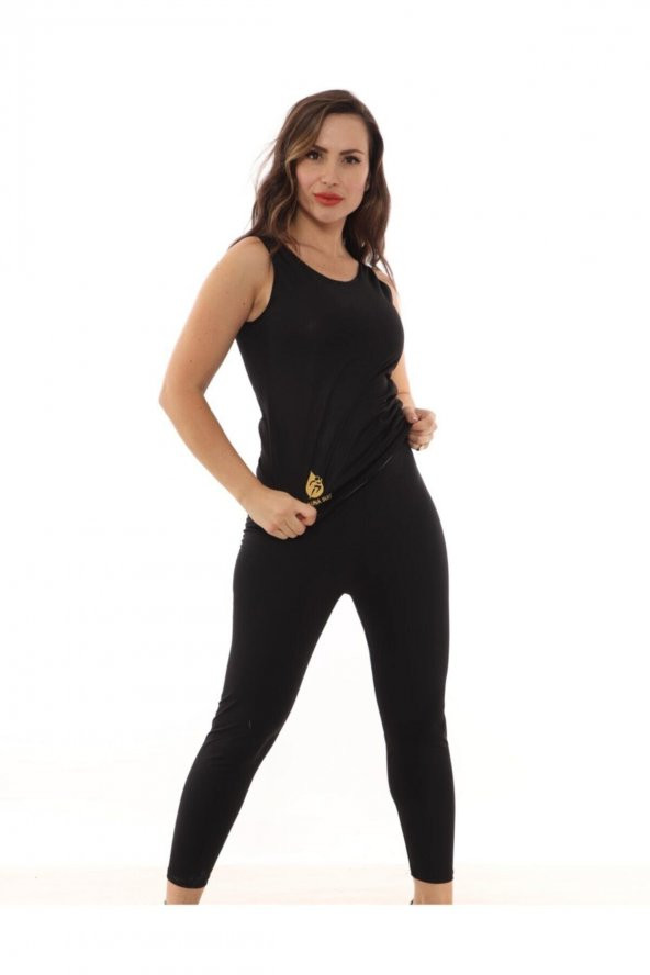 SAUNA SUIT Zayıflatan Yağ Bel Göbek Basen Eritme Incelme Terleme Atlet Tayt Korsesireynev - 5