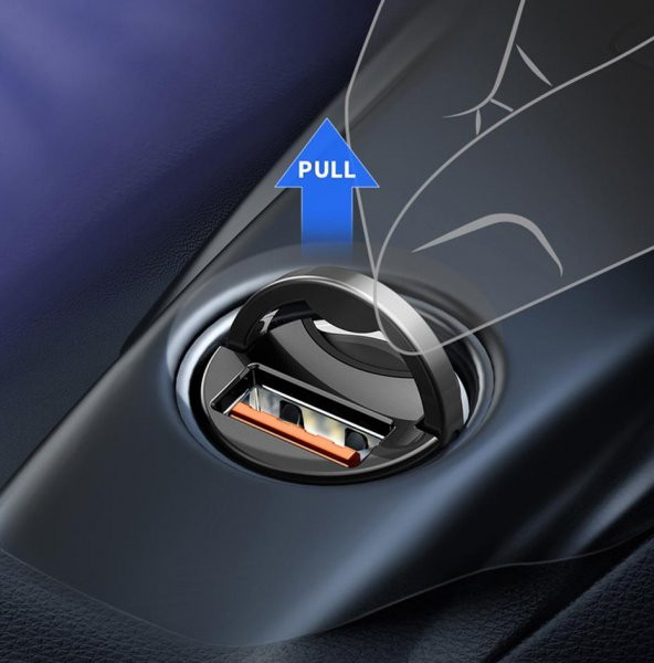 Baseus USB Port Ultra Hızlı Mini 30W Araç Şarjı Araç Çakmaklık Şarjı Quick Şarj - 3