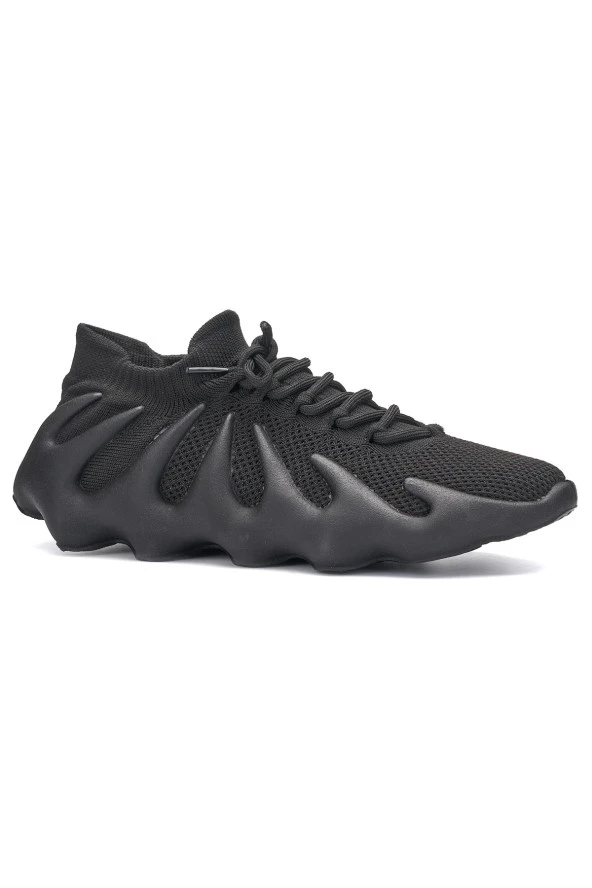 Günlük Kadın Sneaker Bağcıklı Streç Çorap Tırtıklı Taban Esnek Rahat Spor Ayakkabı TB-64