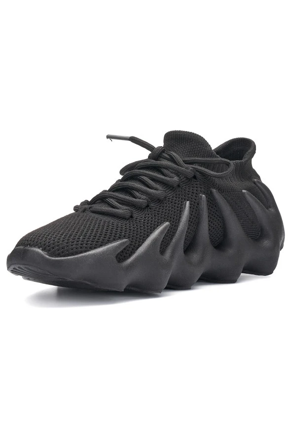 Günlük Kadın Sneaker Bağcıklı Streç Çorap Tırtıklı Taban Esnek Rahat Spor Ayakkabı TB-64 - 4