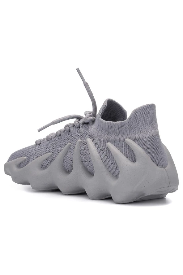 Günlük Kadın Sneaker Bağcıklı Streç Çorap Tırtıklı Taban Esnek Rahat Spor Ayakkabı TB-64 - 9