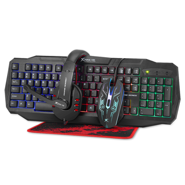 Xtrike Me CM-406 Oyuncu Seti Kulak Üstü Kulaklık- Mouse- Klavye- Mouse Pad Işıklı