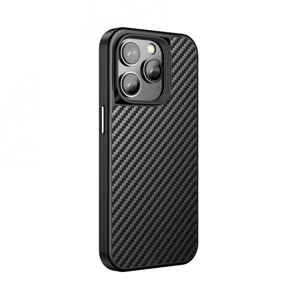 Apple iPhone 14 Pro Max Kılıf Aramid Karbon Fiber Magsafe Özellikli Wlons Radison Kapak