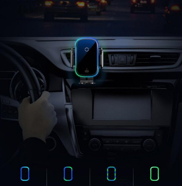 Baseus 15W Ultra Hızlı 2İN1 Torpido Üstü ve Havalandırma Wireless Kablosuz Araç Şarjı Telefon Tutucu - 4