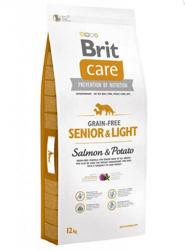 Brit Care Senior Light Tahılsız Somonlu Yaşlı Köpek Maması 12 Kg