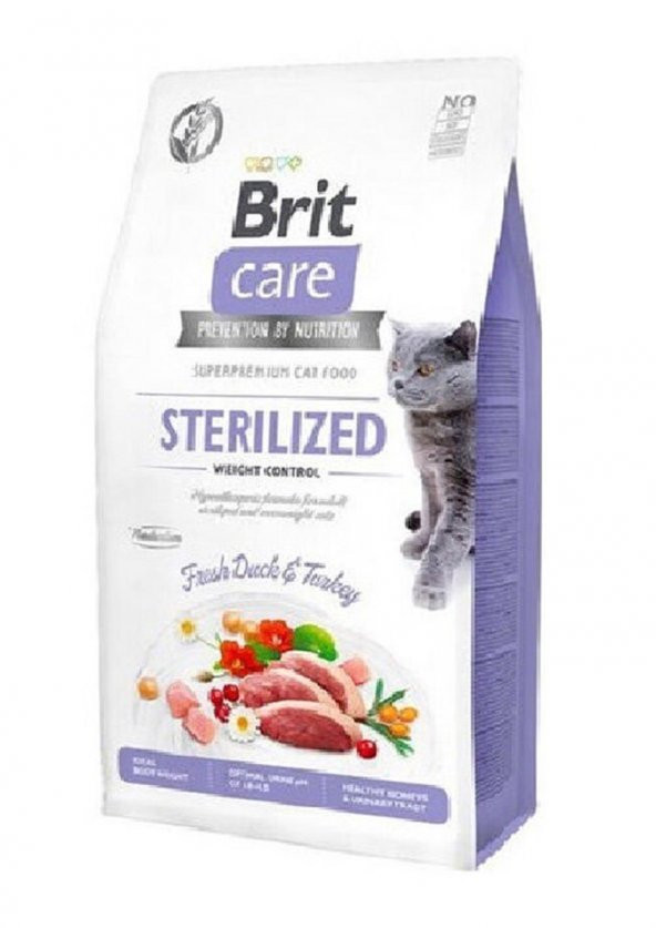 Brit Care Tahılsız Kısırlaştrırılmış Kedi Maması Ördek ve Hindili 7 Kg