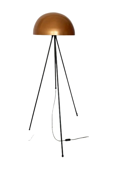 Rsylight Retro Metal Dekoratif Bakır Siyah 3 Ayaklı Köşe Lambası Lambader