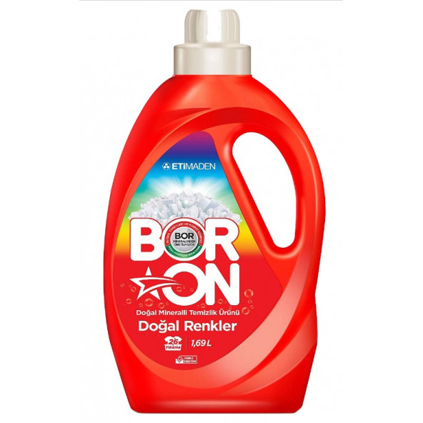 Boron Doğal Renkler 1.69 lt 26 Yıkama Renkliler için Sıvı Deterjan