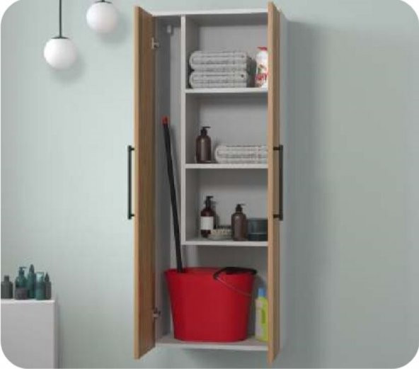Denko Limba 60 cm MDF Çok Amaçlı Banyo Boy Dolabı - Resim 2