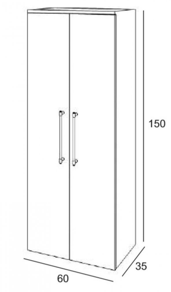 Denko Limba 60 cm MDF Çok Amaçlı Banyo Boy Dolabı - Resim 3