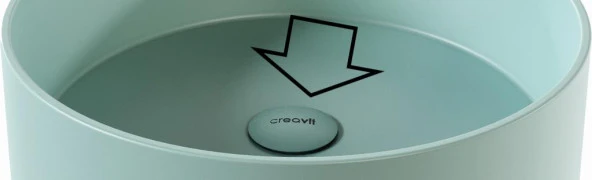 Creavit SF030 Pop-Up Sifon Başlığı Nil Yeşili Taşmasız Krom Lavabo Tapası Basmalı