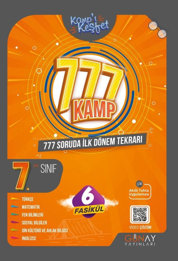 Günay Yayınları 7 Sınıf Kamp 1 Dönem Tekrar Kitabı