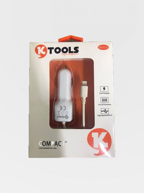 Ktools 12-24V Girişli 800mA iPhone Uyumlu Araç Şarj Aleti