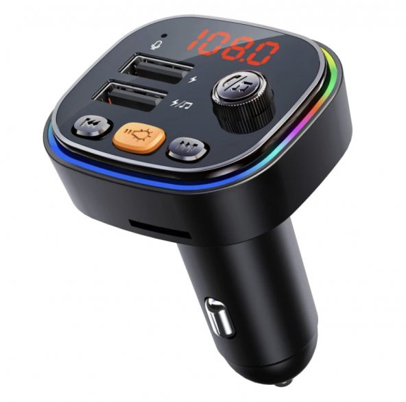 Araç Fm Transmitter Bluetooth Usb Mp3 Sd Kart Çakmaklık Girişli O