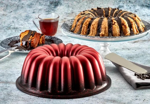 Özlife Damla Granit Kek Kalıbı - Kırmızı ürün görseli