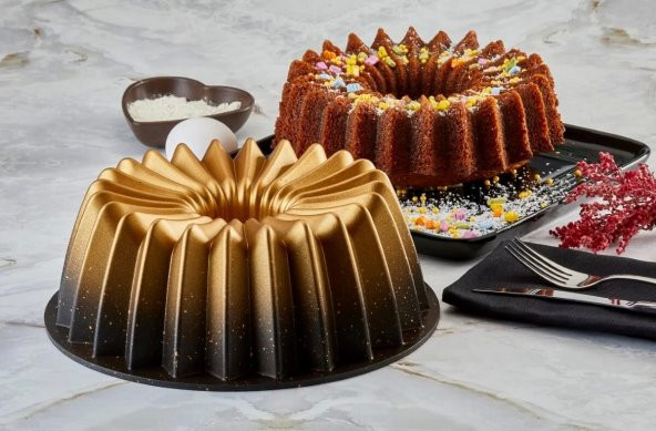 Özlife Granit Kek Kalıbı Rente - Gold ürün görseli