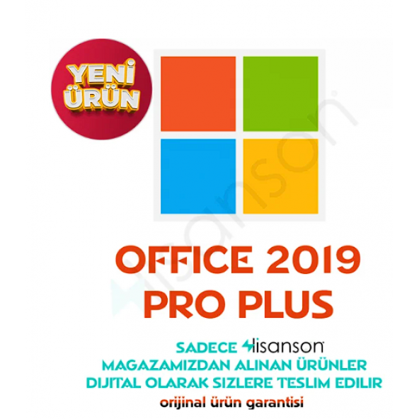 Office 2019 Pro Plus Tüm Dillerde Süresiz Dijital Lisans 1PC