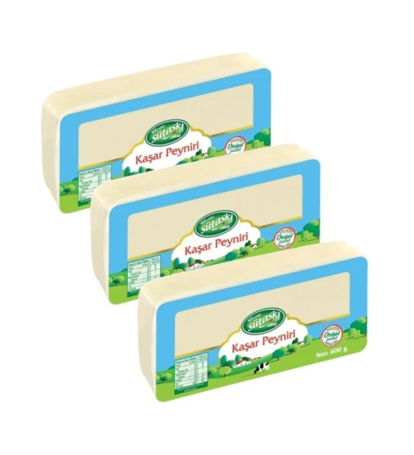 Sütaş 600 gr Taze Kaşar Peyniri 3 lü Paket