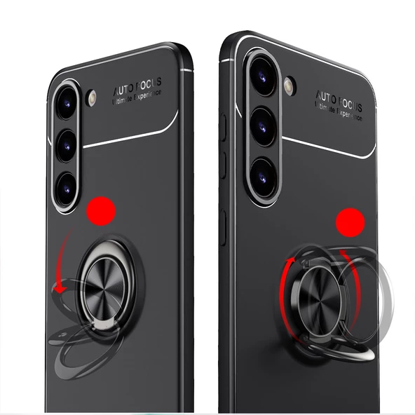 Galaxy S23 Kılıf Zore Ravel Yüzüklü Silikon Kılıf - Resim 9