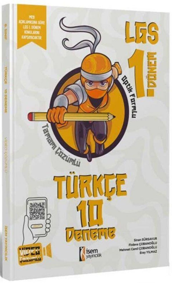 8. Sınıf LGS 1. Dönem Türkçe 10 Branş Deneme İsem Yayınları