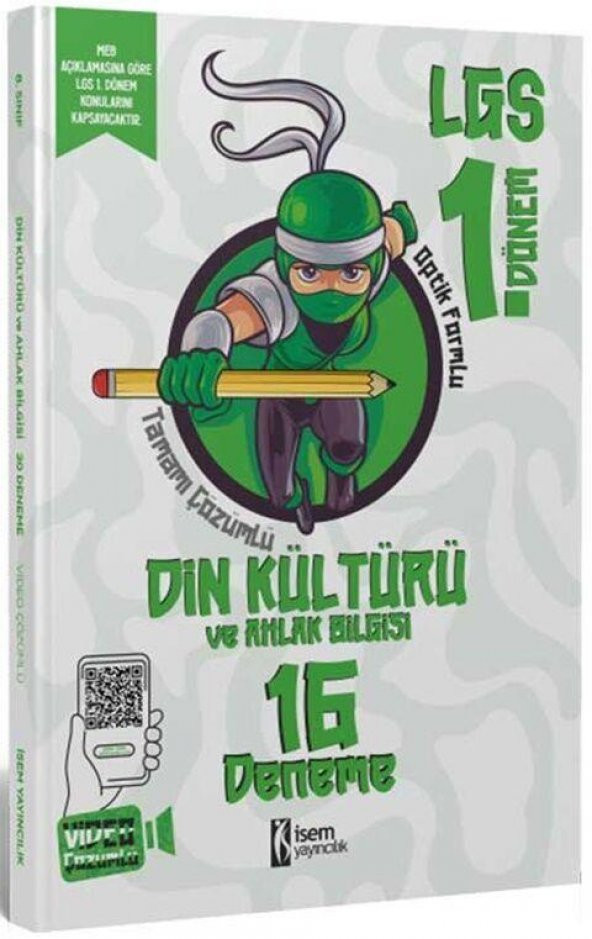 8. Sınıf LGS 1. Dönem Din Kültürü ve Ahlak Bilgisi 16 Branş Deneme İsem Yayınları