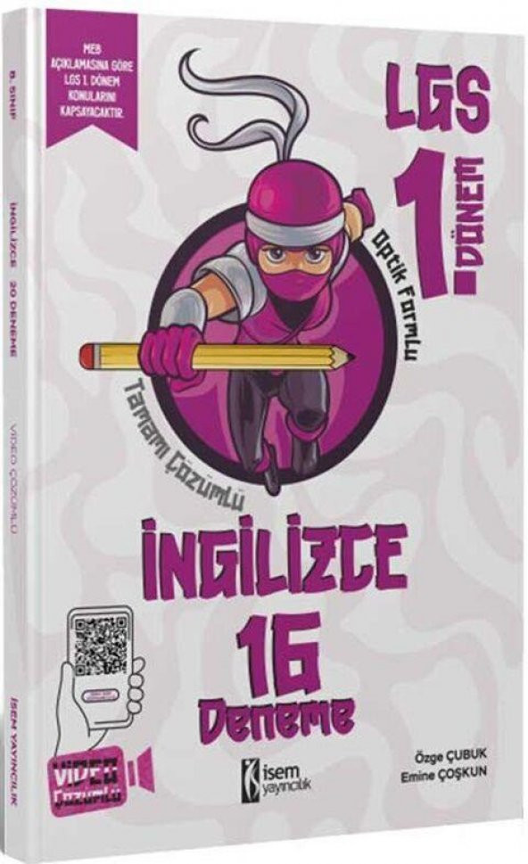8. Sınıf LGS 1. Dönem İngilizce 16 Branş Deneme İsem Yayınları