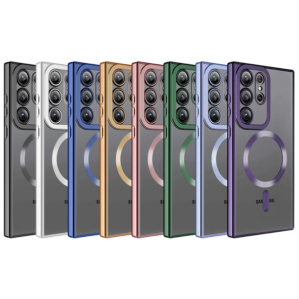 Galaxy S23 Ultra Kılıf Magsafe Wireless Özellikli Setro Silikon - Resim 7