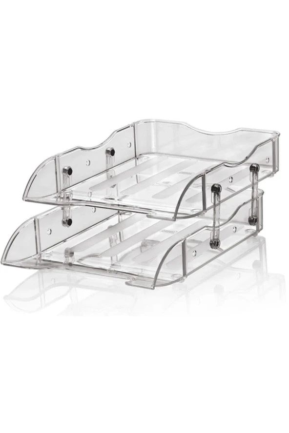 Cassa Evrak Rafı Hareketli Şeffaf 2 Li Hareketli Evrak Rafı